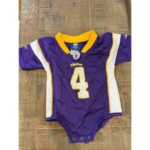Reebok NFL Minnesota Vikings Brett Favre 4 Jersey Bodysuit Infant 12 Months